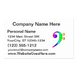 Bass Clef Rainbow Gradient Outline Business Cards