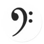 Bass clef round stickers
