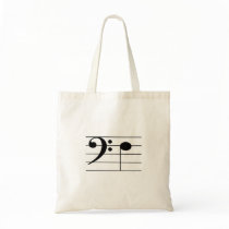 Bass Clef Tote Bag