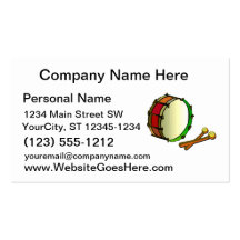 Bass drum with mallets red green business card templates