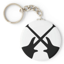 bass guitar crossed keychain