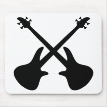 bass guitar crossed mouse pads