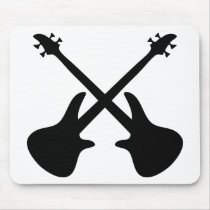 bass guitar crossed mouse pads