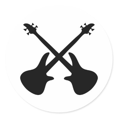 bass guitar crossed sticker by Tomaniac