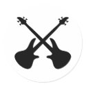 bass guitar crossed stickers
