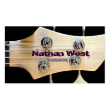 Bass Guitar Headstock With Name Business Card