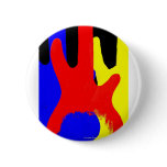 Bass Guitar Painting Abstract Bright Colours Pinback Buttons