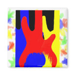 Bass Guitar Painting Abstract Bright Colours Refrigerator Magnet