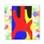 Bass Guitar Painting Abstract Bright Colours Magnet