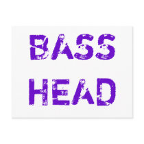 Bass Head postcard (purple text)