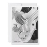 Bass player , bass and hand, negative image custom announcement