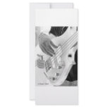 Bass player , bass and hand, negative image rack cards