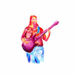 Bass Player, Colourful watercolour painting photo sculptures