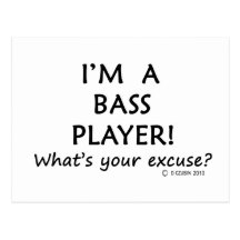 Bass Player Excuse Postcards