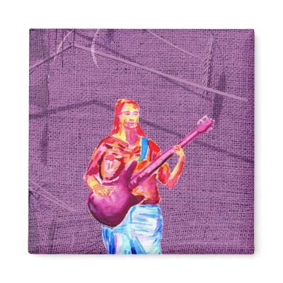 Bass player, watercolour painting by MusicianEvents