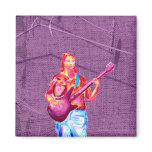 Bass player, watercolour painting magnets