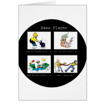 bass player what I think I do circle Greeting Cards