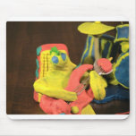 Bass Playing Clay Man mousepads