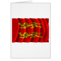 Basse-Normandie waving flag Card