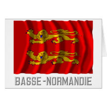 Basse-Normandie waving flag with name Greeting Card