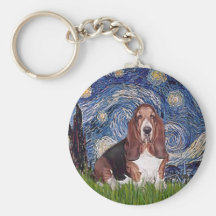 Basset 1 - Starry Night Key Chains