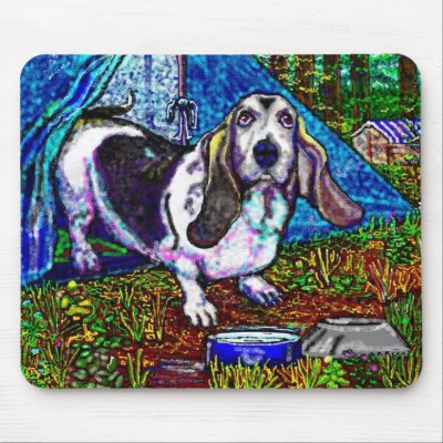 Basset Camping Mousepad by ggbassetrescue
