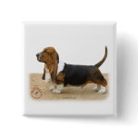 Basset Hound 9J051D-05 Pinback Buttons