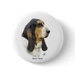 Basset Hound 9P013D-41 Pinback Button