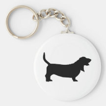 Basset Hound (black) Keychains