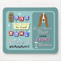 Basset Hound Bowling Night Mousepad