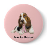 Basset Hound Breast Cancer Button
