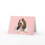 Basset Hound Breast Cancer Greeting Card