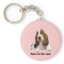 Basset Hound  Breast Cancer Keychain