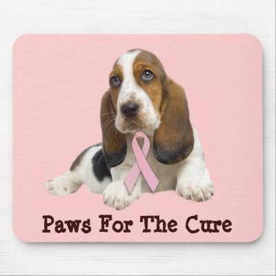 Basset Hound Breast Cancer Mousepad by normagolden