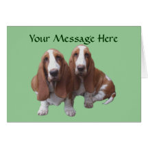 Basset Hound Buddies Greeting Card