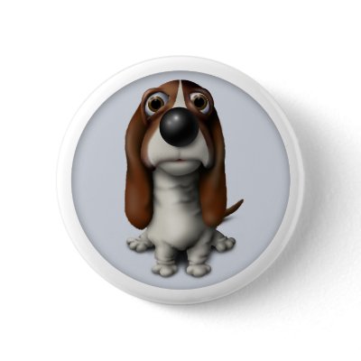 Basset Hound Button by cartoondogs