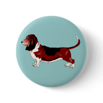 Basset Hound Pinback Button