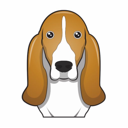 Basset Hound Cartoon Portrait Photo Cutout | Zazzle