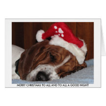Basset Hound Christmas Card