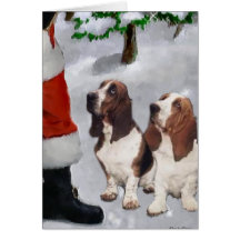 Basset Hound Christmas Gifts Greeting Card