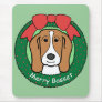 Basset Hound Christmas Mouse Mat