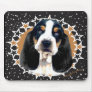 Basset Hound Circle of Stars Mouse Pad
