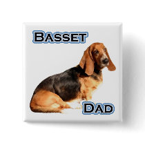 Basset Hound Dad 4 - Button
