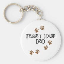 Basset Hound Dad Keychain
