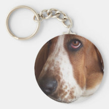 Basset Hound Dog Keychain