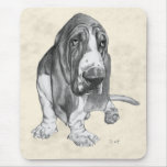 Basset Hound Drawing Mouse Pads