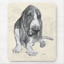 Basset Hound Drawing mousepads