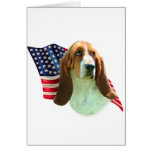 Basset Hound Flag Greeting Cards