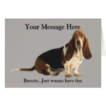 Basset Hound Fun Loving Greeting Card