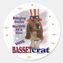 Basset Hound Gifts Round Sticker